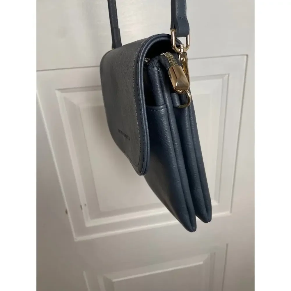 BOSTANTEN Leather Small Crossbody Bag Midnight Blue Wallet Cell‎ Phone Bag